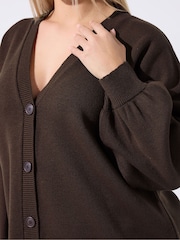 Maro - Cardigan Yours Curve Limited cu mâneci balon - Imaginea 4 din 5