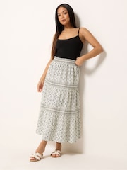 M&Co Natural Petite Border Tiered Skirt - Image 2 of 5