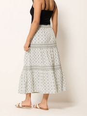M&Co Natural Petite Border Tiered Skirt - Image 3 of 5