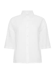 PixieGirl White Linen Blend Short Sleeve Shirt - Image 5 of 5