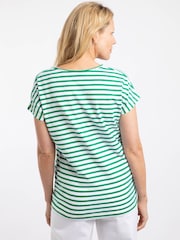 Weird Fish Green Liora Embroidered Pocket T-Shirt - Image 2 of 6