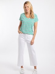 Weird Fish Green Liora Embroidered Pocket T-Shirt - Image 3 of 6