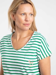 Weird Fish Green Liora Embroidered Pocket T-Shirt - Image 4 of 6