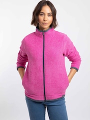 Weird Fish Pink Ariana Full Zip Grid Fleece - Image 1 of 8