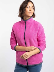 Weird Fish Pink Ariana Full Zip Grid Fleece - Image 4 of 8