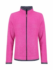 Weird Fish Pink Ariana Full Zip Grid Fleece - Image 7 of 8