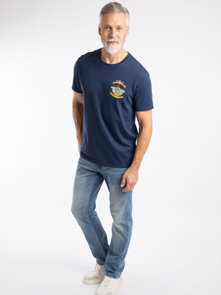 Weird Fish Navy Cod and Chips Back Print Artist T-Shirt - Image 2 of 6 Weird Fish Navy Cod and Chips Back Print Artist T-Shirt - Image 2 of 6