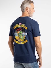 Weird Fish Navy Cod and Chips Back Print Artist T-Shirt - Image 3 of 6