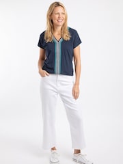 Weird Fish Blue Lomie Embroidered T-Shirt - Image 3 of 7