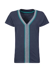 Weird Fish Blue Lomie Embroidered T-Shirt - Image 6 of 7