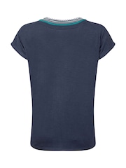 Weird Fish Blue Lomie Embroidered T-Shirt - Image 7 of 7