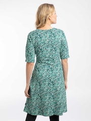 Weird Fish Teal Cassandra Jersey Swing Dress - Image 3 of 7
