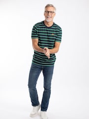 Πράσινο - Weird Fish Finn Striped Branded T-Shirt - Εικόνα 2 από 6