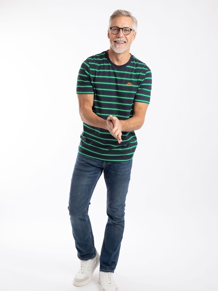 Πράσινο - Weird Fish Finn Striped Branded T-Shirt - Εικόνα 2 από 6