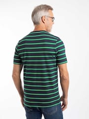 Πράσινο - Weird Fish Finn Striped Branded T-Shirt - Εικόνα 3 από 6
