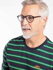 Πράσινο - Weird Fish Finn Striped Branded T-Shirt - Εικόνα 4 από 6