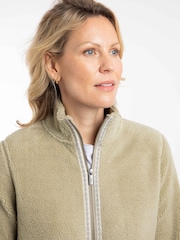 Weird Fish Green Lucille Lightweight Full Zip Borg Fleece - Image 4 of 8