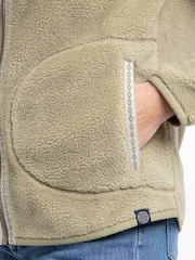 Weird Fish Green Lucille Lightweight Full Zip Borg Fleece - Image 6 of 8