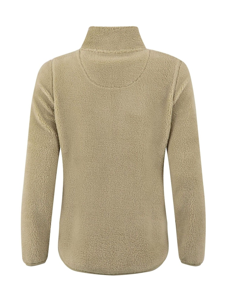 Weird Fish Green Lucille Lightweight Full Zip Borg Fleece - Image 8 of 8