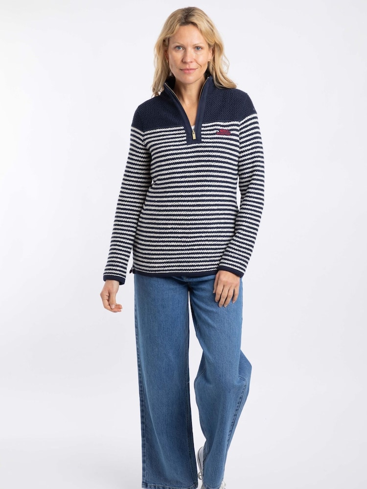 Weird Fish Blue Ember Zip Striped Macaroni Gold Edition Fleeces - Image 2 of 7