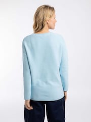 Weird Fish Blue Dalla Knitted Crew Neck Jumper - Image 2 of 8