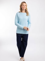 Weird Fish Blue Dalla Knitted Crew Neck Jumper - Image 3 of 8