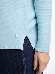 Weird Fish Blue Dalla Knitted Crew Neck Jumper - Image 6 of 8