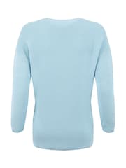 Weird Fish Blue Dalla Knitted Crew Neck Jumper - Image 8 of 8