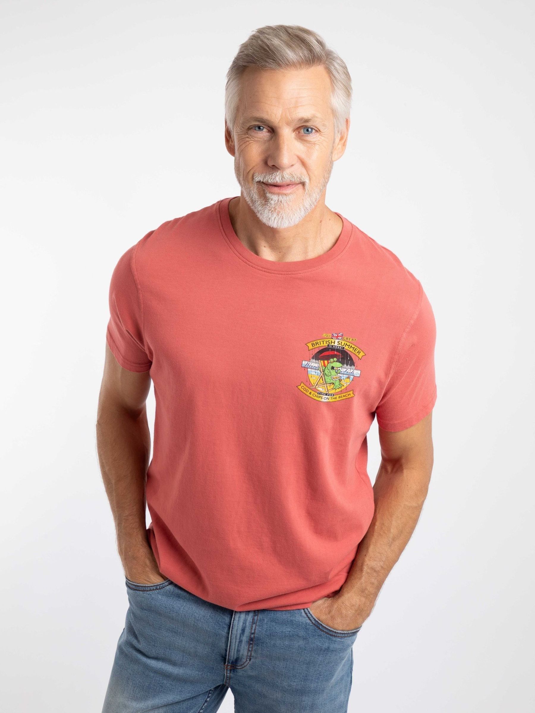 Buy Weird Fish Red Cod and Chips Back Print Artist T-Shirt from
