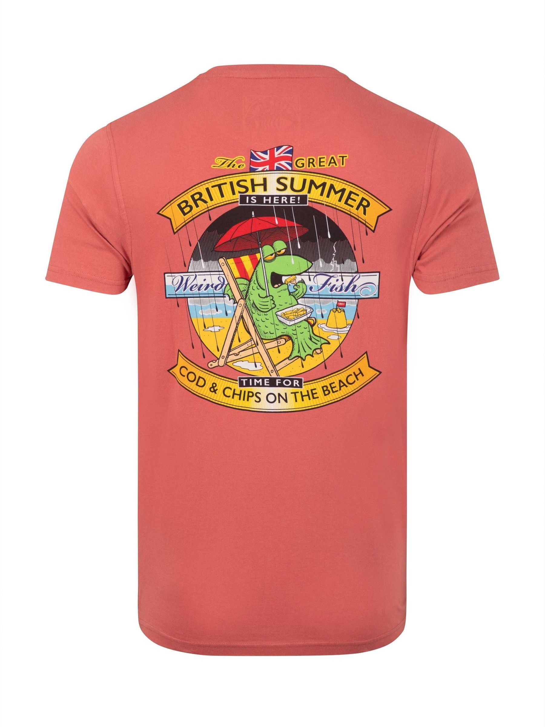 Buy Weird Fish Red Cod and Chips Back Print Artist T-Shirt from