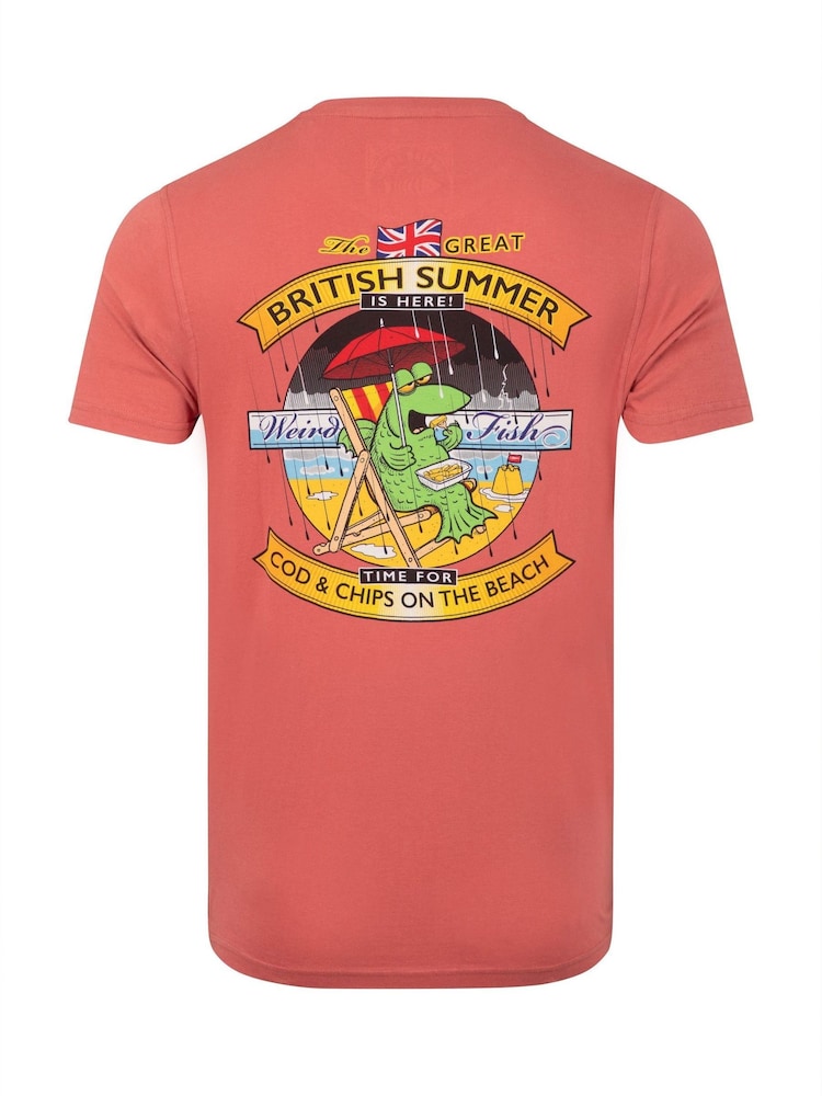 Weird Fish Red Cod and Chips Back Print Artist T-Shirt - Image 6 of 6 Weird Fish Red Cod and Chips Back Print Artist T-Shirt - Image 6 of 6