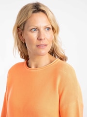 Weird Fish Orange Dalla Knitted Crew Neck Jumper - Image 4 of 7