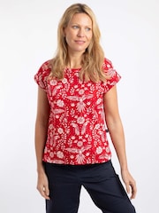 Weird Fish Red Paw Paw Printed Jersey T-Shirt - Image 1 of 6