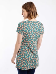 Weird Fish Green Sidra Printed Jersey Slub Tunic - Image 2 of 7