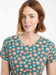 Weird Fish Green Sidra Printed Jersey Slub Tunic - Image 4 of 7