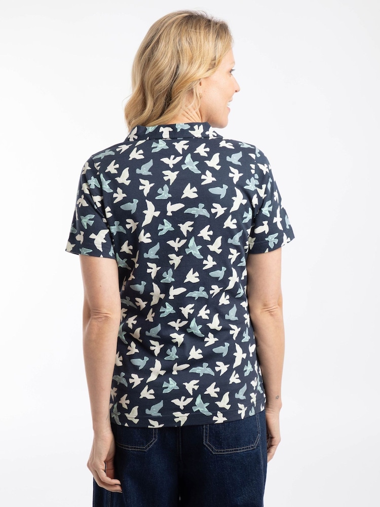 Weird Fish Rhenena Printed Jersey Polo Shirt - Image 2 of 7