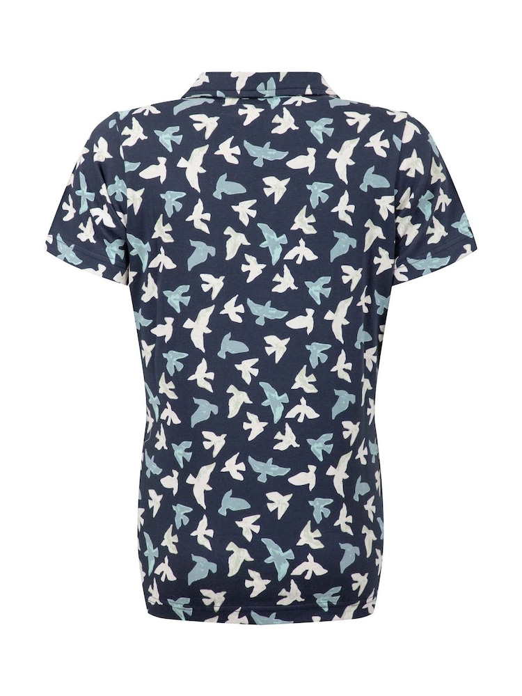 Weird Fish Rhenena Printed Jersey Polo Shirt - Image 7 of 7