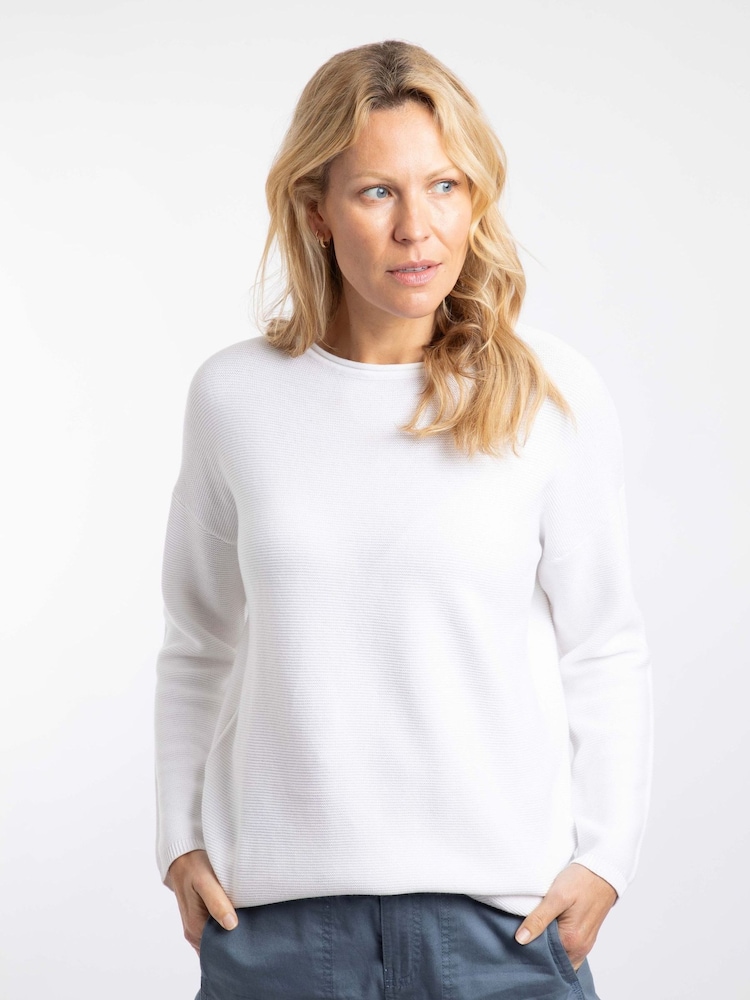 Weird Fish White Dalla Knitted Crew Neck Jumper - Image 1 of 7