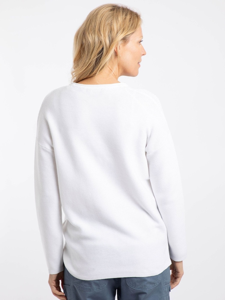 Weird Fish White Dalla Knitted Crew Neck Jumper - Image 2 of 7