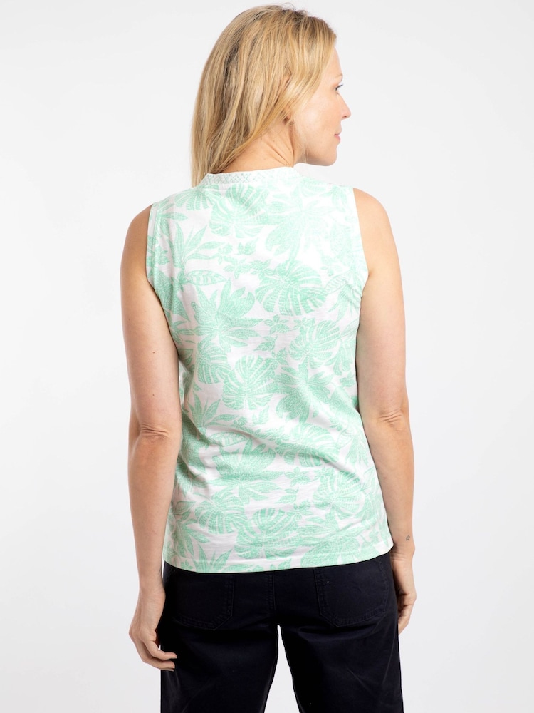 Weird Fish Green Nonno Printed Jersey Vest - Image 2 of 7