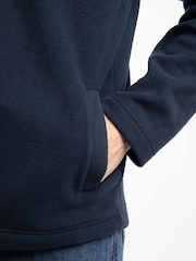 Weird Fish Blue Roald Button Funnel Neck Micro Rugby Shirt - Image 6 of 8