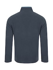 Weird Fish Blue Roald Button Funnel Neck Micro Rugby Shirt - Image 8 of 8