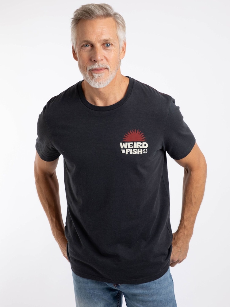 Weird Fish Black Sun Beam Back Print Graphic T-Shirt - Image 1 of 6