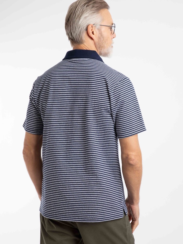 Weird Fish Blue Virgil Striped Polo Shirt - Image 2 of 9