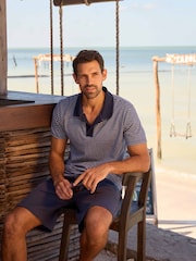 Weird Fish Blue Virgil Striped Polo Shirt - Image 7 of 9