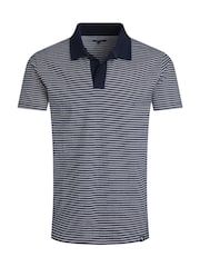 Weird Fish Blue Virgil Striped Polo Shirt - Image 8 of 9