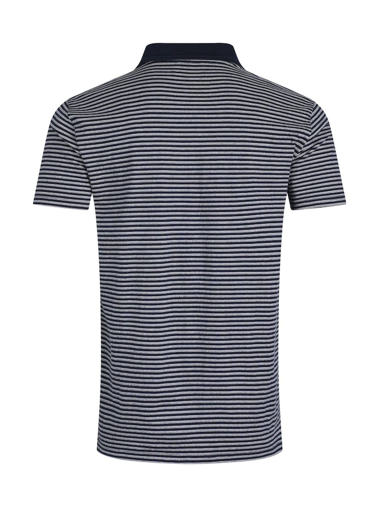 Weird Fish Blue Virgil Striped Polo Shirt - Image 9 of 9