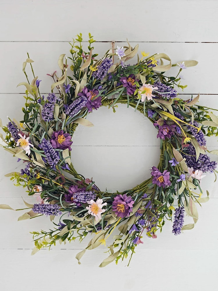 Lights4fun 45cm Lavender Wreath - Image 1 of 6