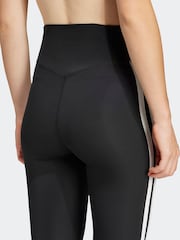 adidas Black Optimé Essentials 3-Stripes 7/8 Leggings - Image 4 of 6