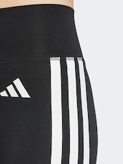 adidas Black Optimé Essentials 3-Stripes 7/8 Leggings - Image 5 of 6